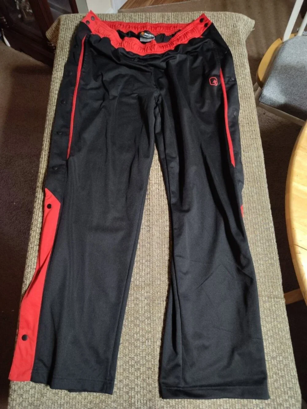Vintage AND1 Pant Mens XL Black Polyester Track Tear Away Basketball Activewear